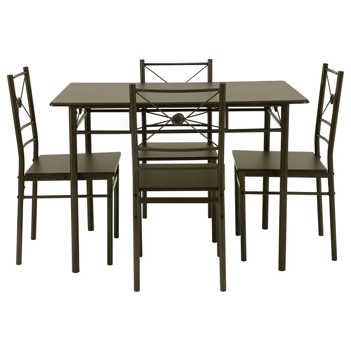 Anna 5-piece Rectangular Dining Set Dark Bronze