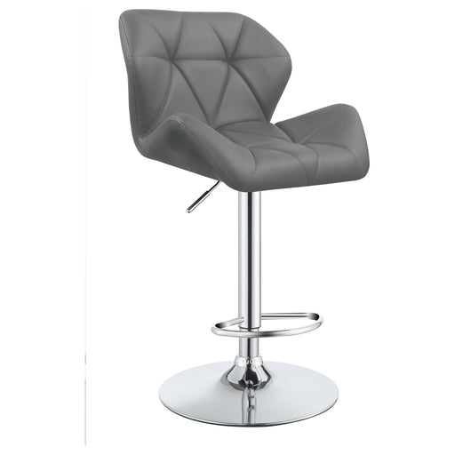 Berrington Adjustable Bar Stools Chrome and Grey (Set of 2) image