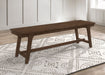 Reynolds Rectangular Trestle Base Dining Bench Brown Oak image