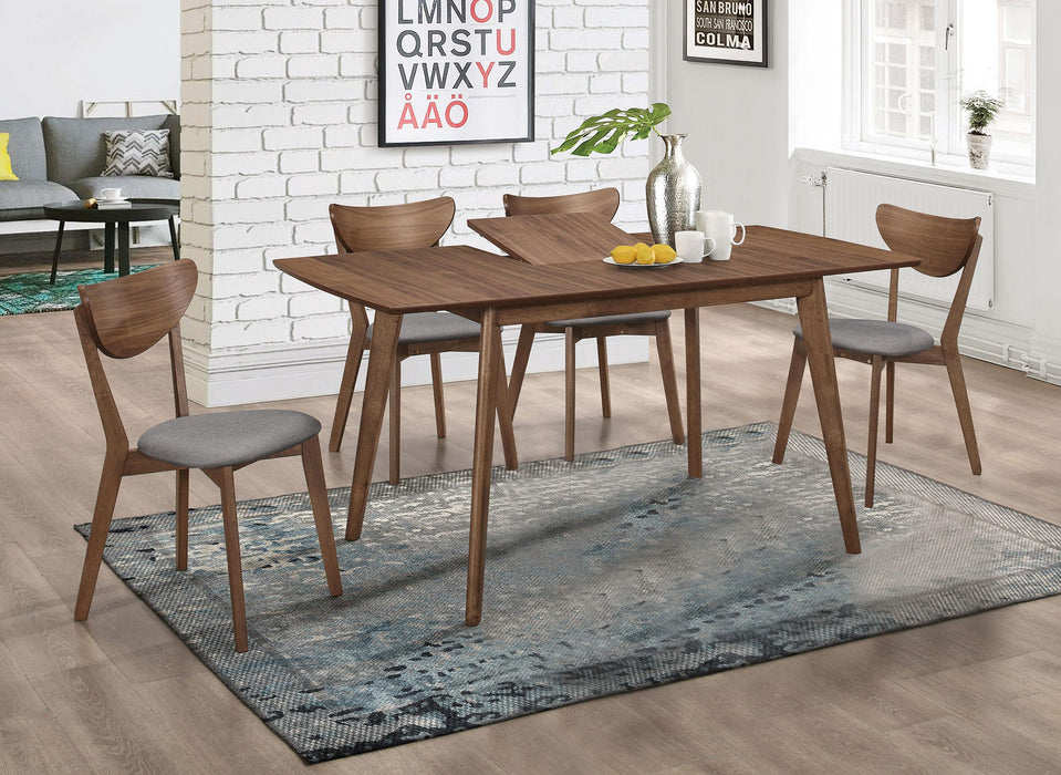 Alfredo 5-Piece Dining Room Set Natural Walnut and Grey image