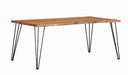 Sherman Rectangular Dining Table Natural Acacia and Matte Black image