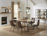 Altus Swirl Base Dining Table Natural Oak and Gunmetal image