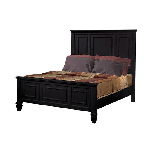 Sandy Beach Eastern King Panel Bed with High Headboard Black image