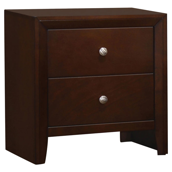 Serenity Rectangular 2-drawer Nightstand Rich Merlot image