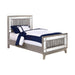 Leighton Twin Panel Bed with Mirrored Accents Mercury Metallic image