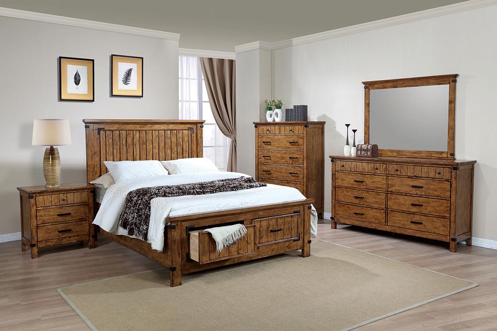 Brenner 4-Piece Storage Bedroom Set Rustic Honey California King image