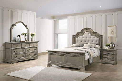 Manchester Bedroom Set with Upholstered Arched Headboard Wheat image