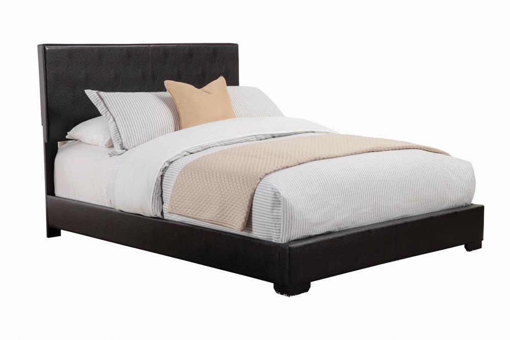 Conner Eastern King Upholstered Panel Bed Black image