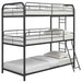 Garner Triple Twin Bunk Bed with Ladder Gunmetal image