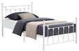 Canon Full Metal Slatted Headboard Platform Bed - White image