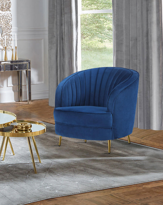 Sophia Upholstered Vertical Channel Tufted Chair Blue