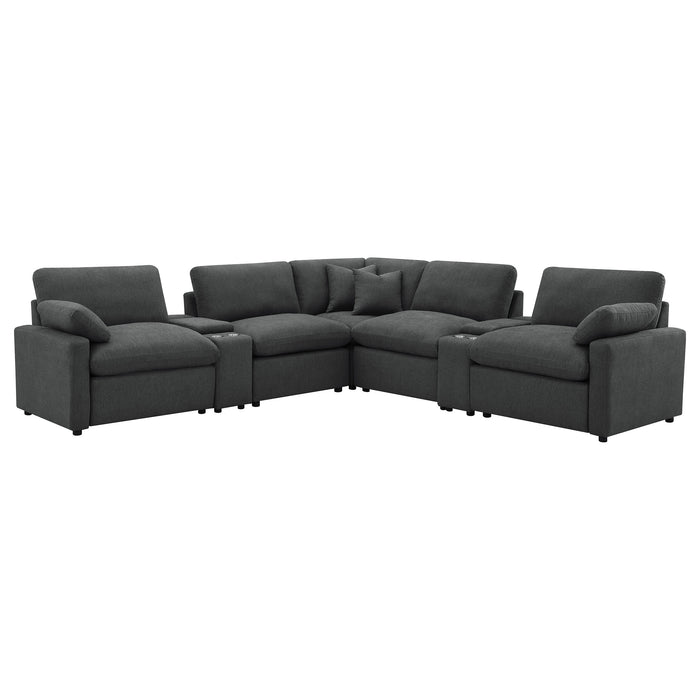 Collins Black & White Reclining Sectional