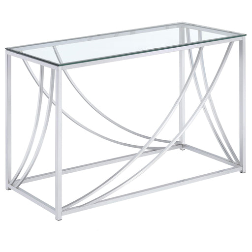 Lille Glass Top Rectangular Sofa Table Accents Chrome image