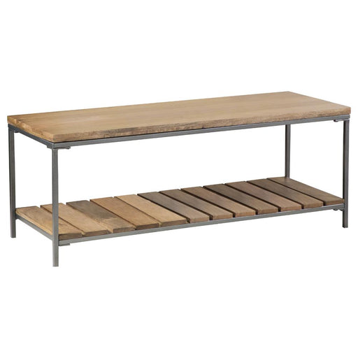 Gerbera Accent Bench with Slat Shelf Natural and Gunmetal image