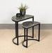 Zakiya 2-piece Demilune Nesting Table Black and White image