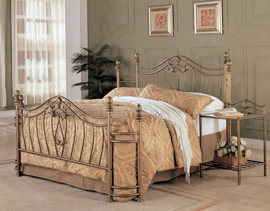 Sydney Queen Bed Antique Brushed Gold