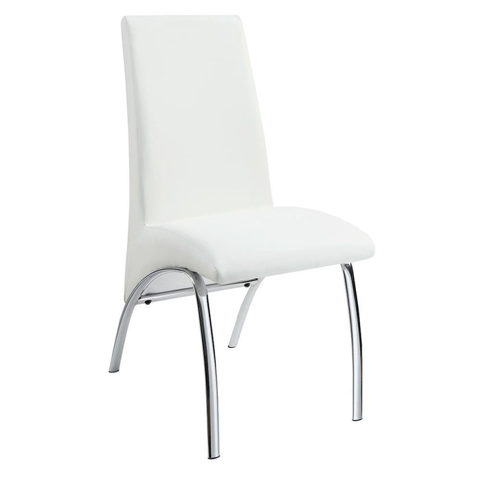 Bishop Upholstered Side Chairs White and Chrome (Set of 2)