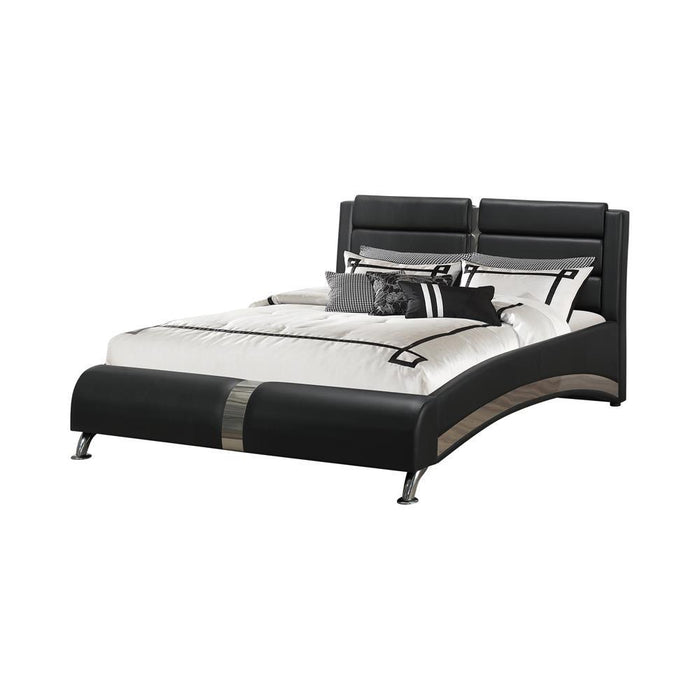 Jeremaine Eastern King Upholstered Bed Black