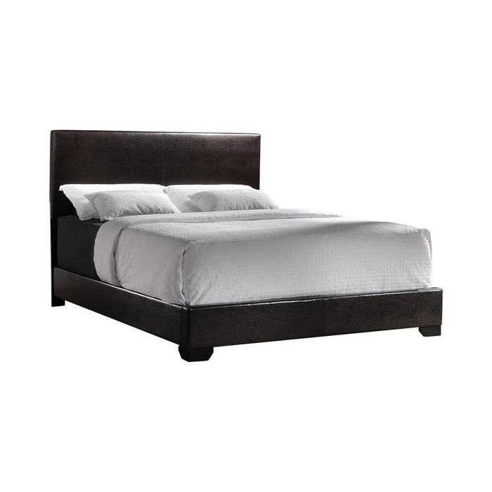 Conner California King Upholstered Panel Bed Dark Brown