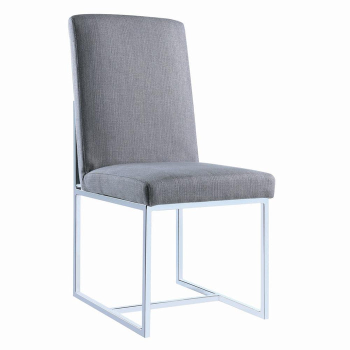 Mackinnon Upholstered Side Chairs Grey and Chrome (Set of 2)