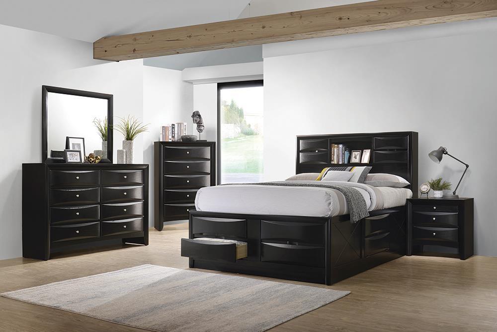 Briana Queen Platform Storage Bed Black