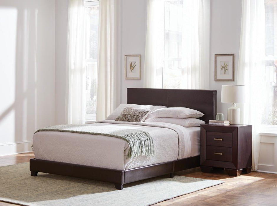 Dorian Upholstered Queen Bed Brown