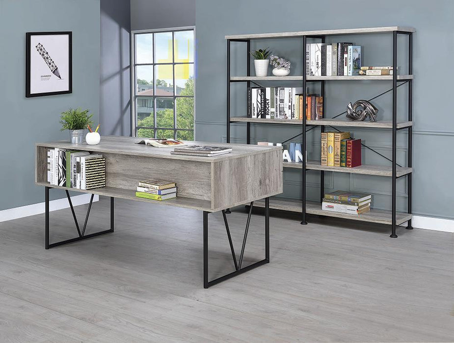 Analiese 4-drawer Writing Desk Grey Driftwood