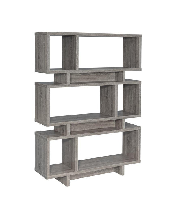 Reid 3-tier Geometric Bookcase Weathered Grey