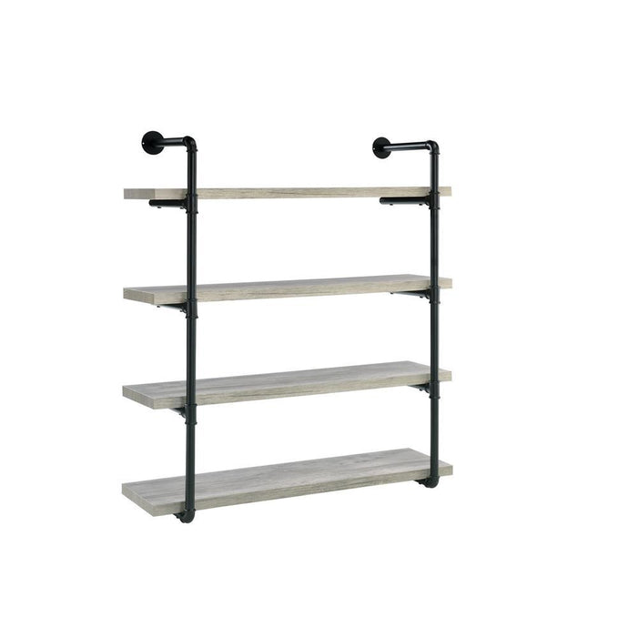 Elmcrest 40-inch Wall Shelf Black and Grey Driftwood