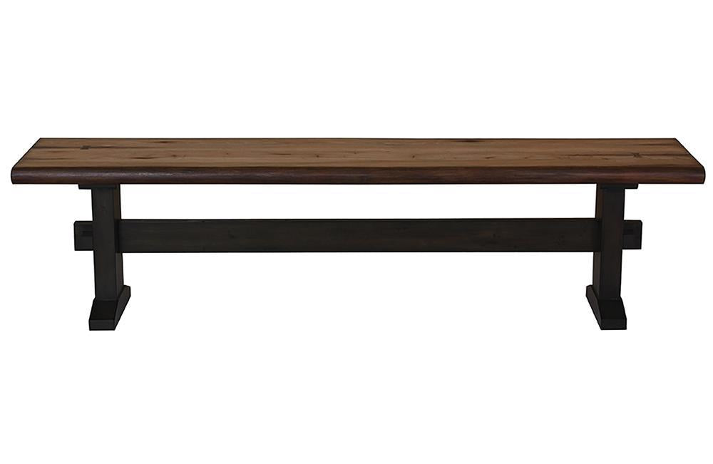 Bexley Trestle Bench Natural Honey and Espresso