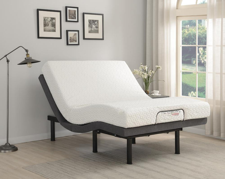 Negan Full Adjustable Bed Base Grey and Black