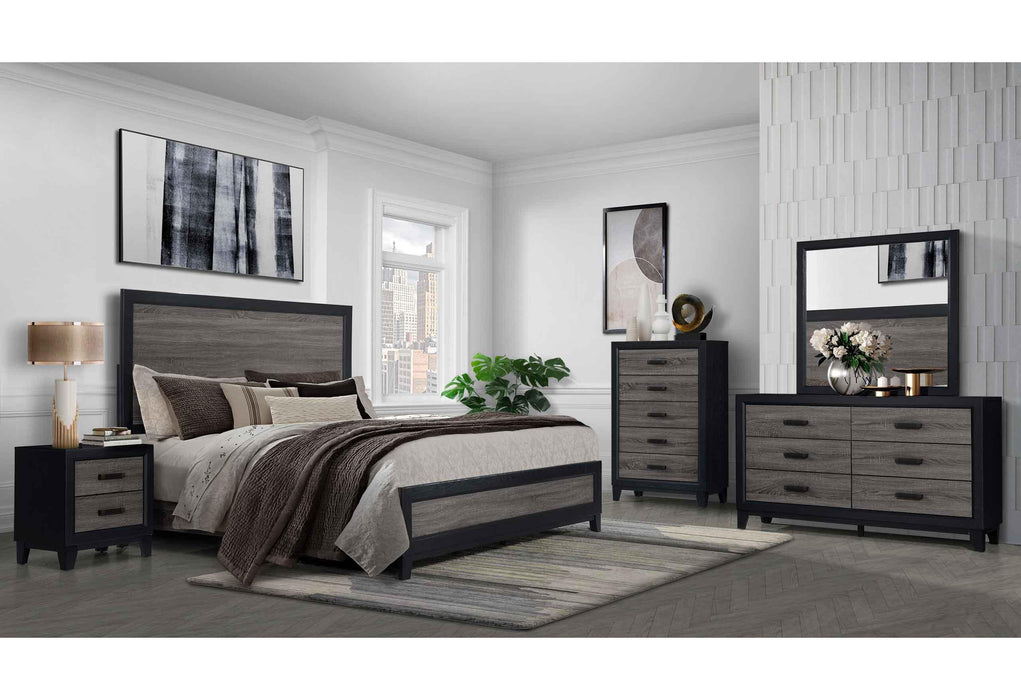 LISBON GREY/BLACK KING BED GROUP