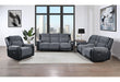 U5914 GREY/BLACK RECLINING SOFA/CONSOLE RECLINING LOVESEAT/RECLINER image