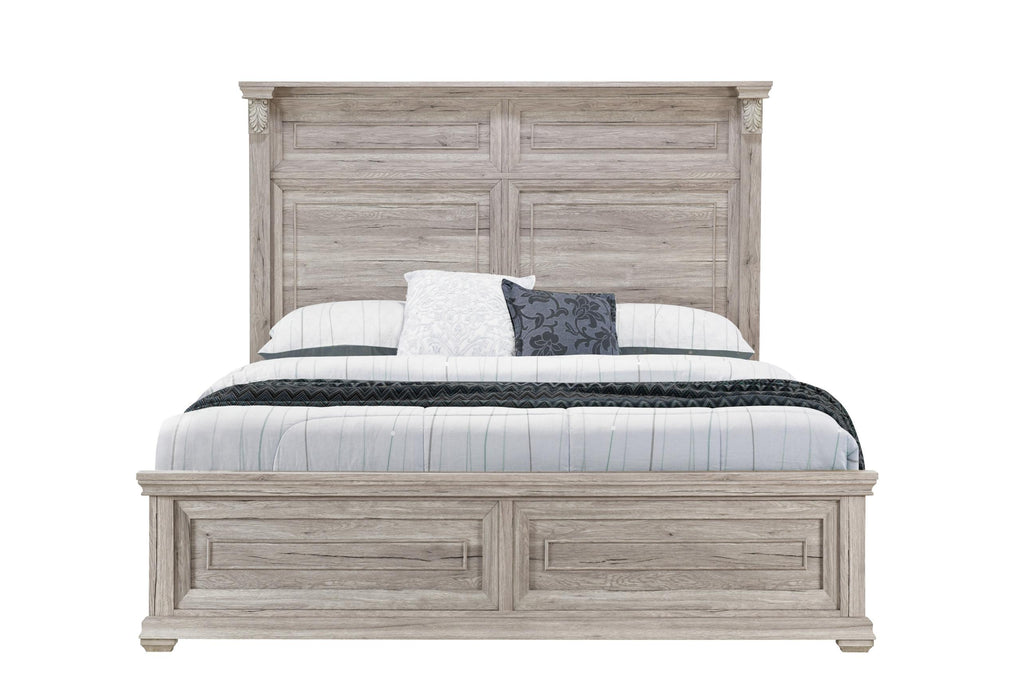 TATUM NATURAL QUEEN BED WITHOUT STORAGE