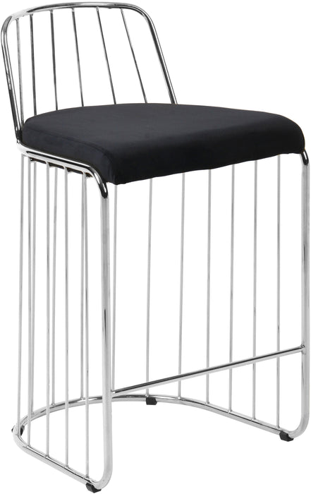 Gio Black Velvet Stool