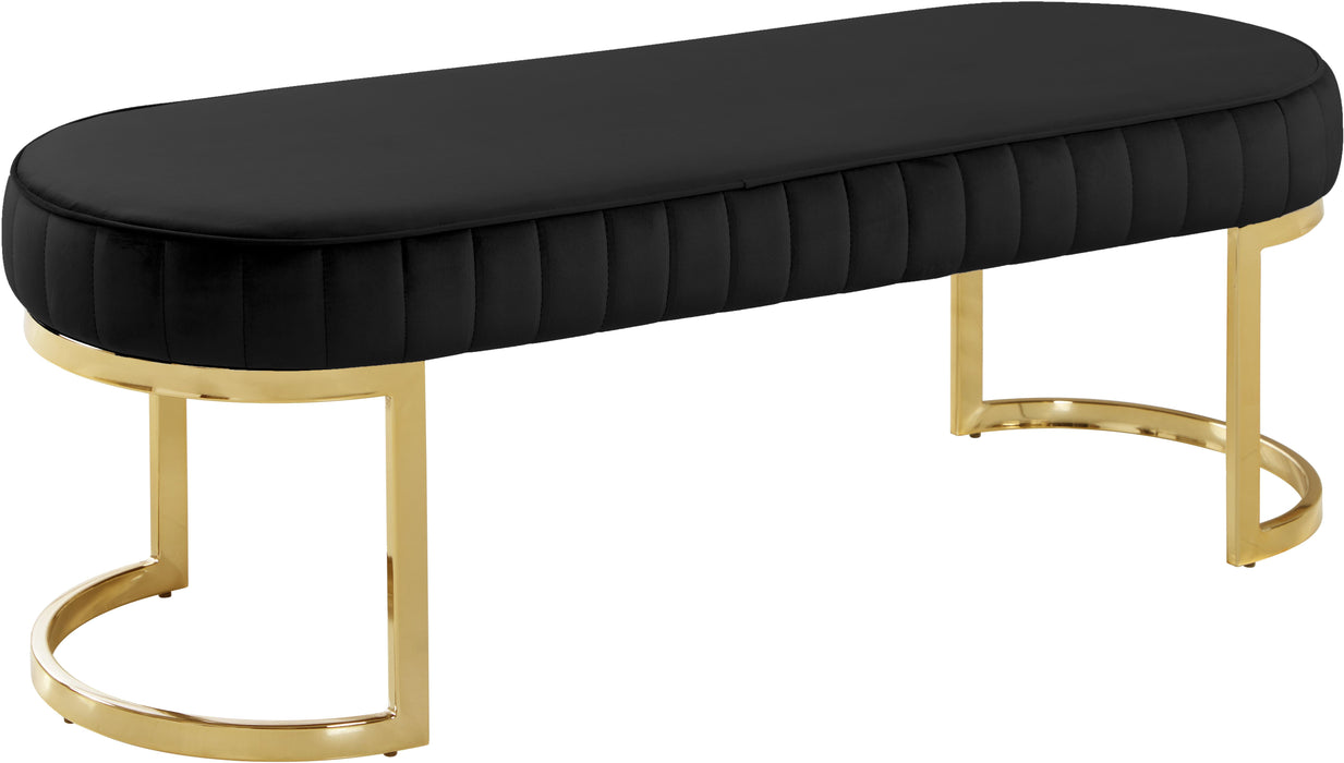 Lemar Black Velvet Bench image