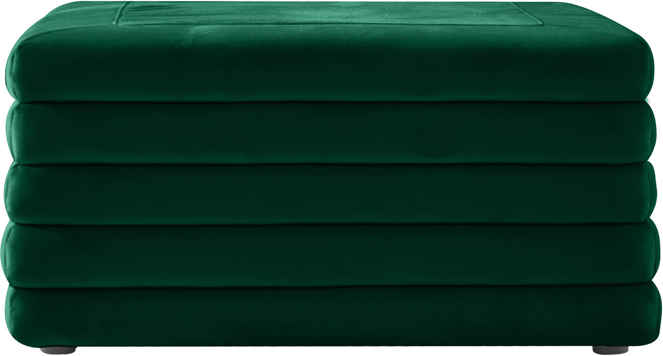 Lorenzo Green Velvet Ottoman