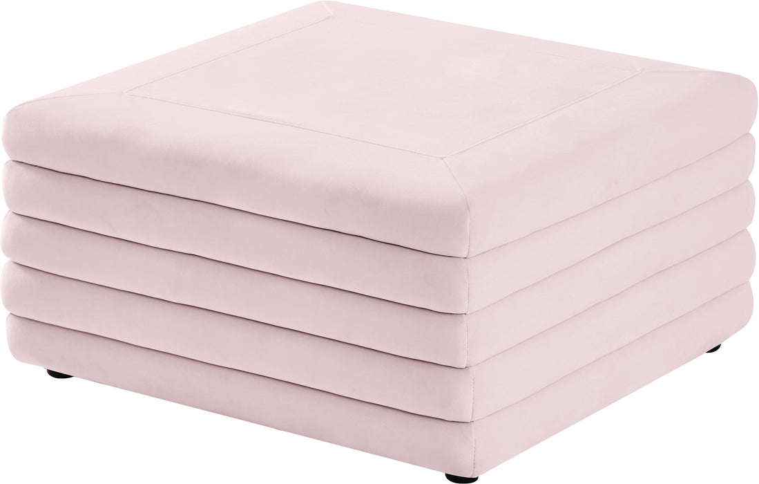 Lorenzo Pink Velvet Ottoman image