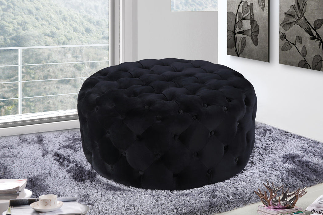 Addison Black Velvet Ottoman/Bench