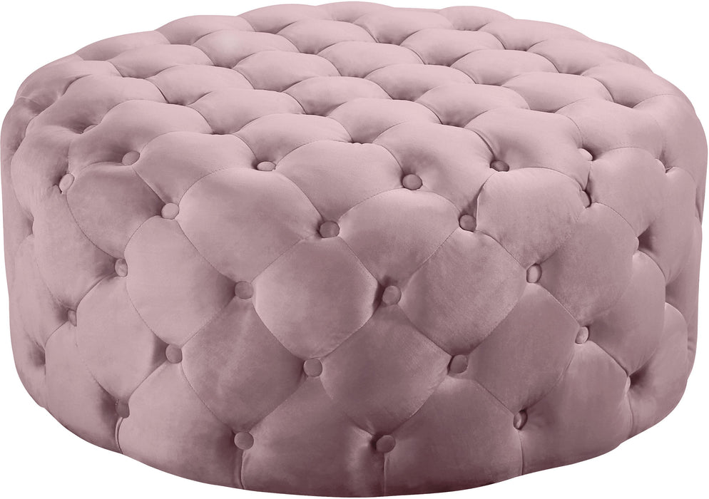 Addison Pink Velvet Ottoman/Bench image