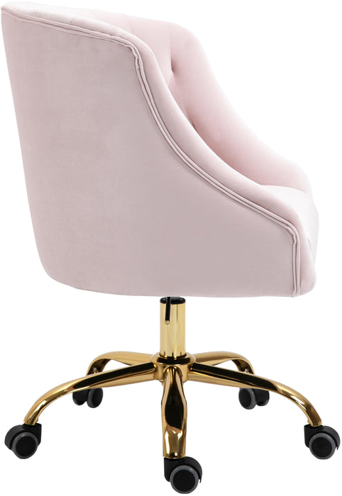 Arden Pink Velvet Office Chair