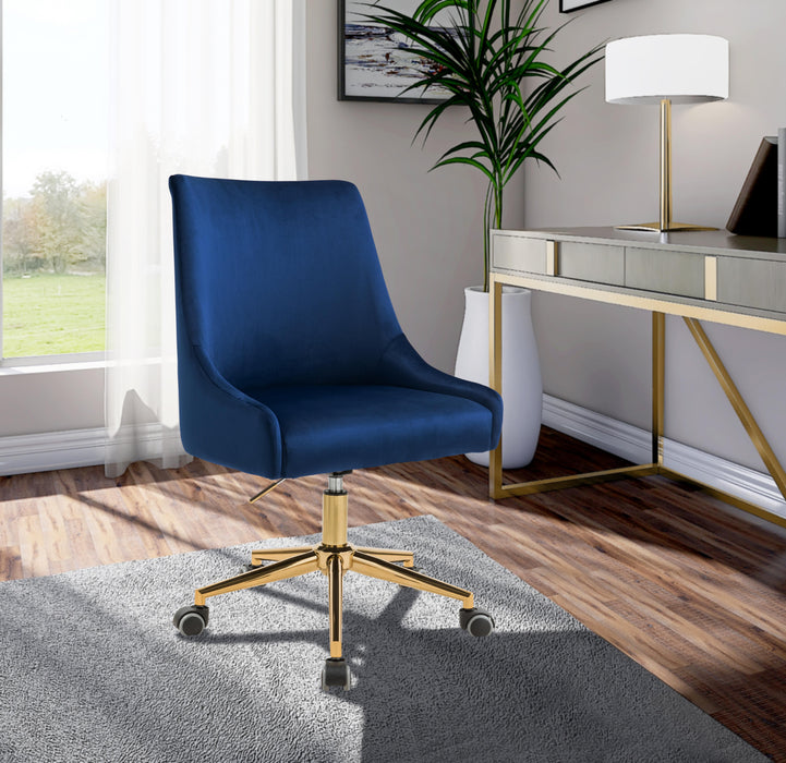 Karina Navy Velvet Office Chair