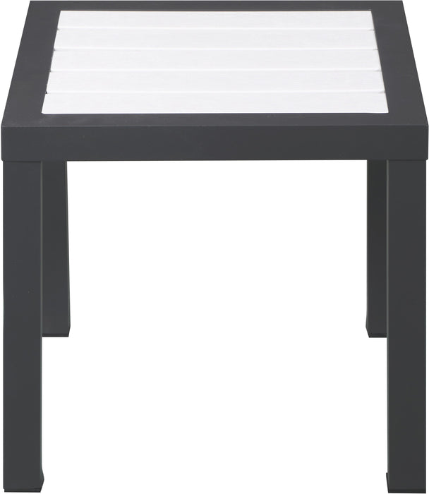 Nizuc White manufactured wood Outdoor Patio Aluminum End Table