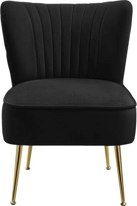 Tess Black Velvet Accent Chair