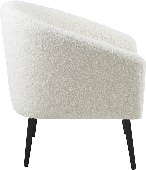 Barlow White Faux Sheepskin Fur Accent Chair