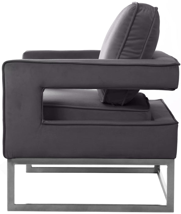 Noah Grey Velvet Accent Chair