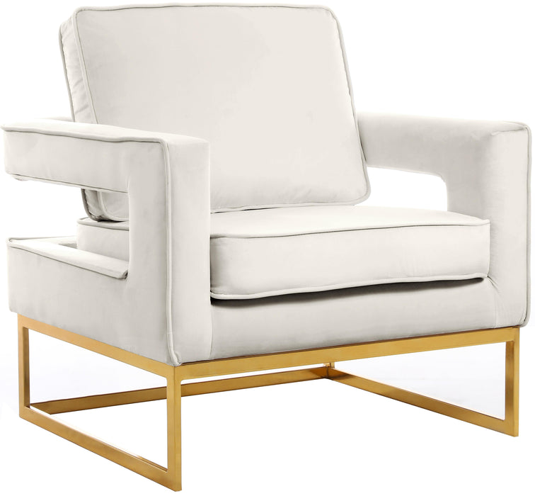 Noah Cream Velvet Accent Chair image