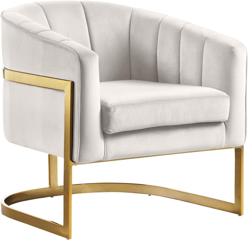 Carter Cream Velvet Accent Chair image