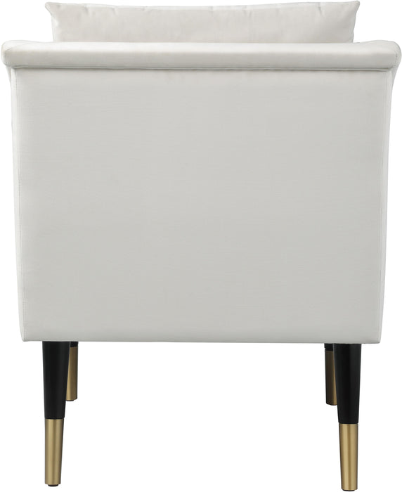 Elegante Cream Velvet Accent Chair