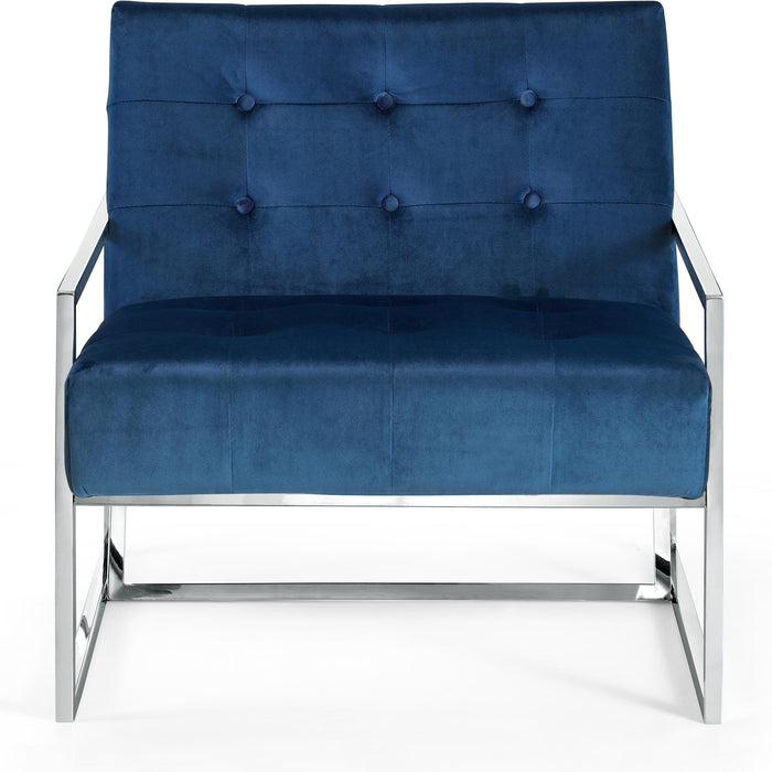 Alexis Navy Velvet Accent Chair